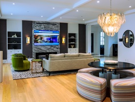 Samsung 8K TV, Sonance Invisible speakers/subwoofer, SI Shades & Drapes, Control4 & Lutron Lighting