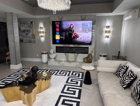 Origin Acoustics Speakers, Samsung 8K TV, Control4 Lighting and Control System, Triad Audio