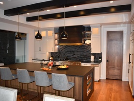 Lighting control with Lutron, linear lighting throughout all cabinet spaces, audio system with sonance.