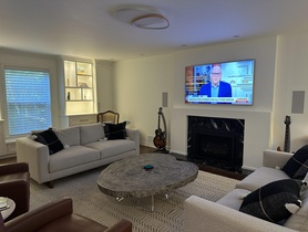 This room highlights the ability to sit & visit in a comfortabl environment without technology, although with.