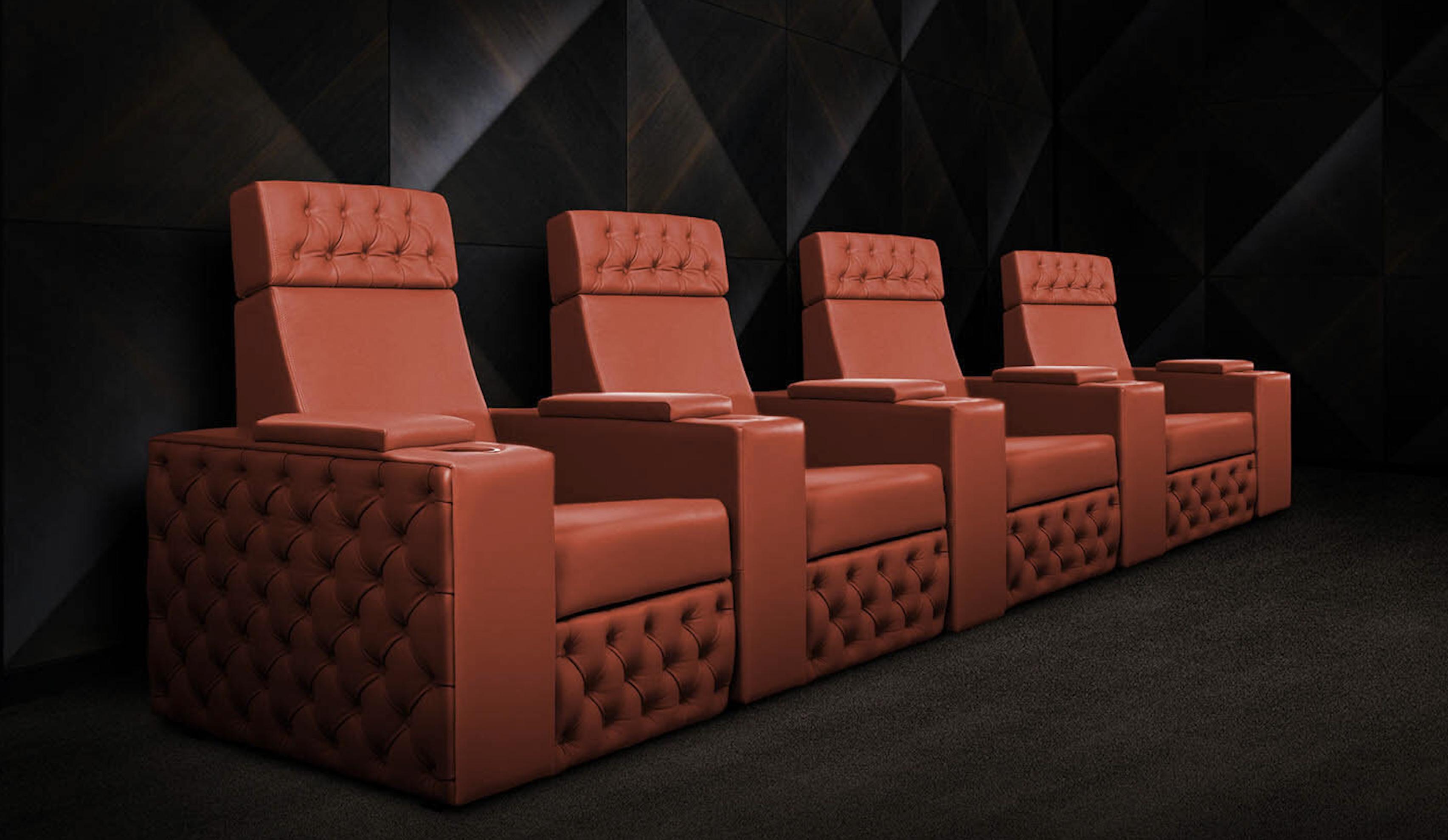 Moovia Smart home cinema furniture with USB, touch control, and Qi wireless charging for ultimate convenience.