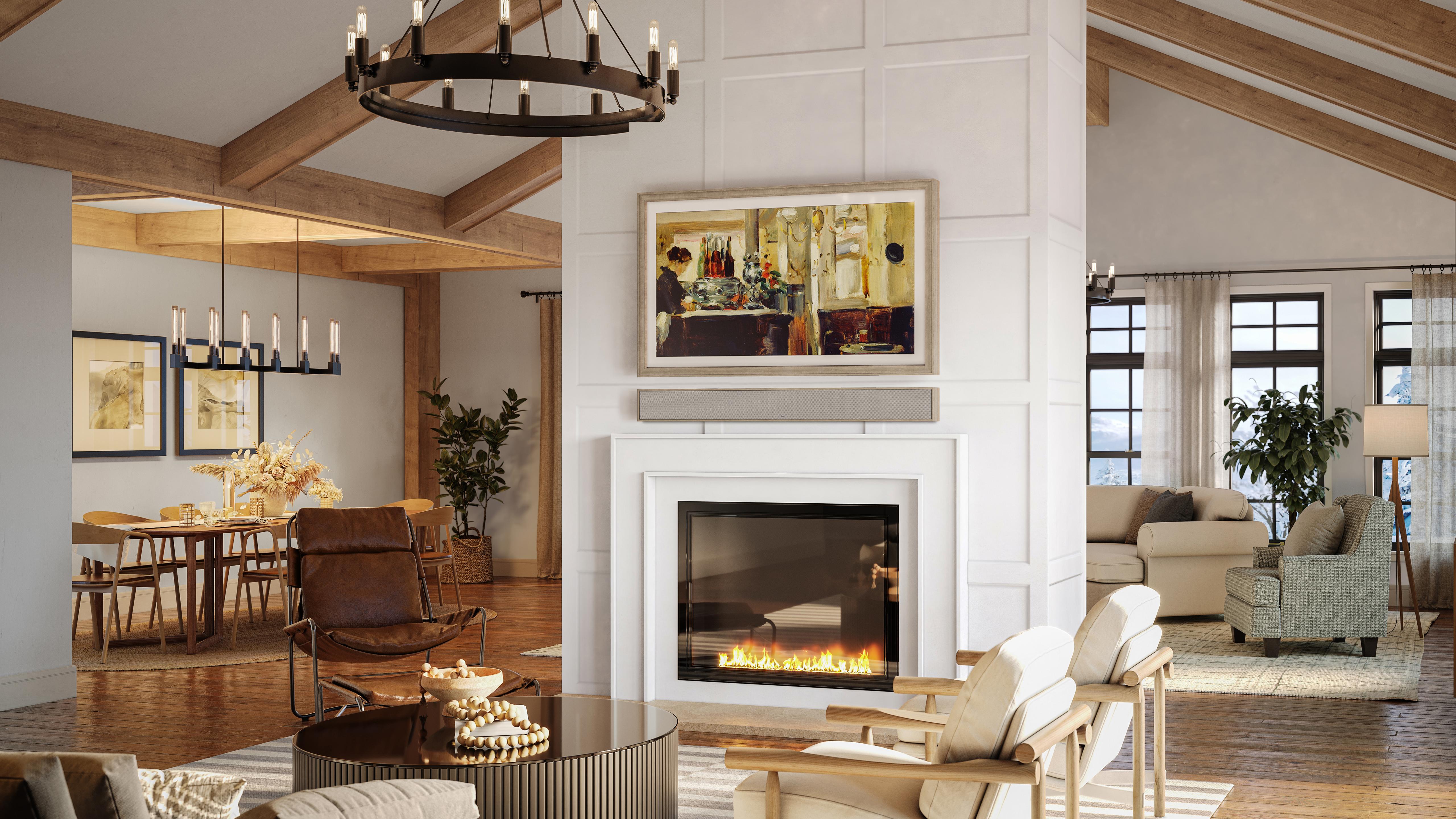 Leon Speakers Leon's Studio Frame for Sony BRAVIA is a work of art - paired perfectly with a FrameBar 44UX soundbar.