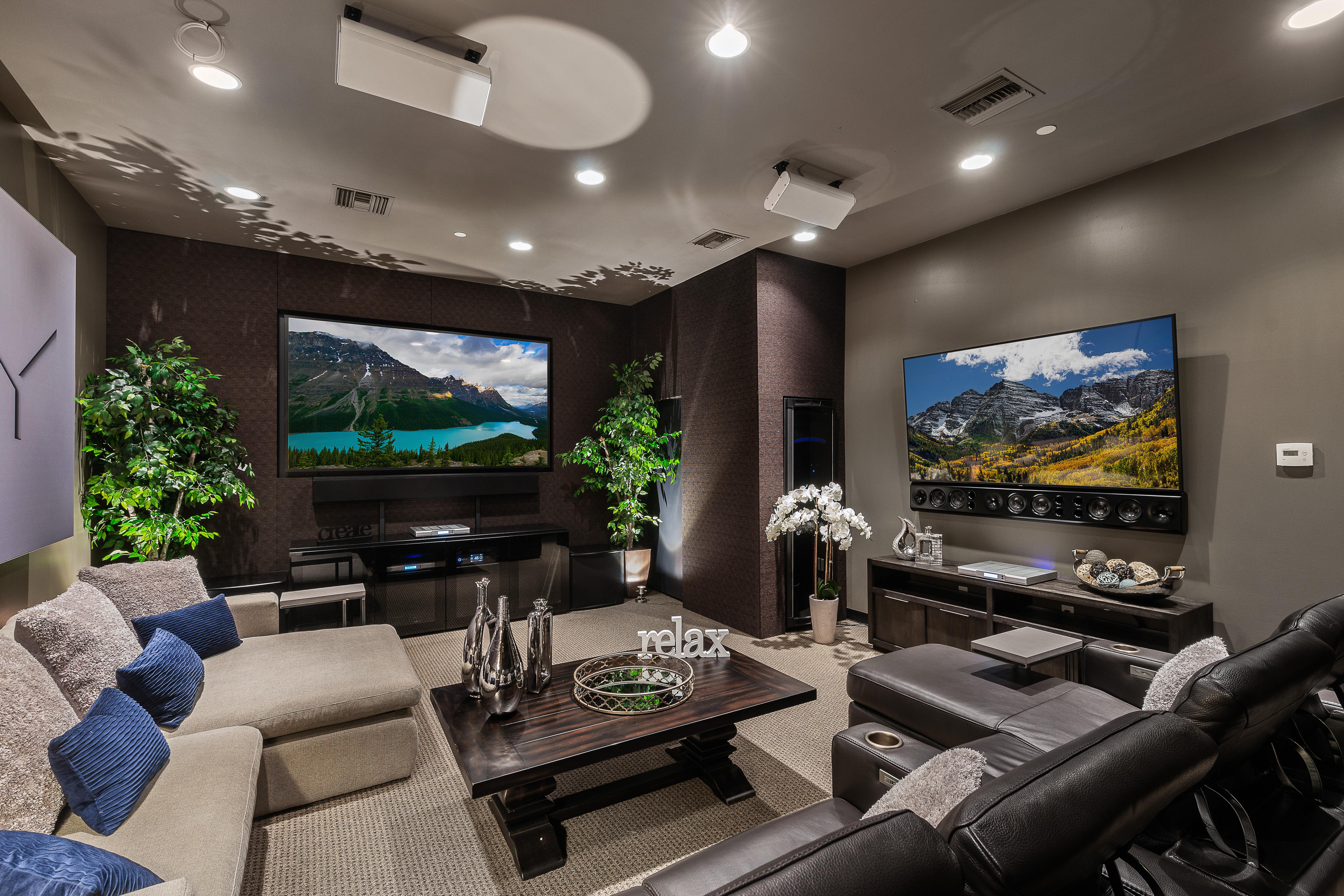 Pro Audio Technology The living room / media room at the Theory Audio Design Experience Center in Orange County, California.