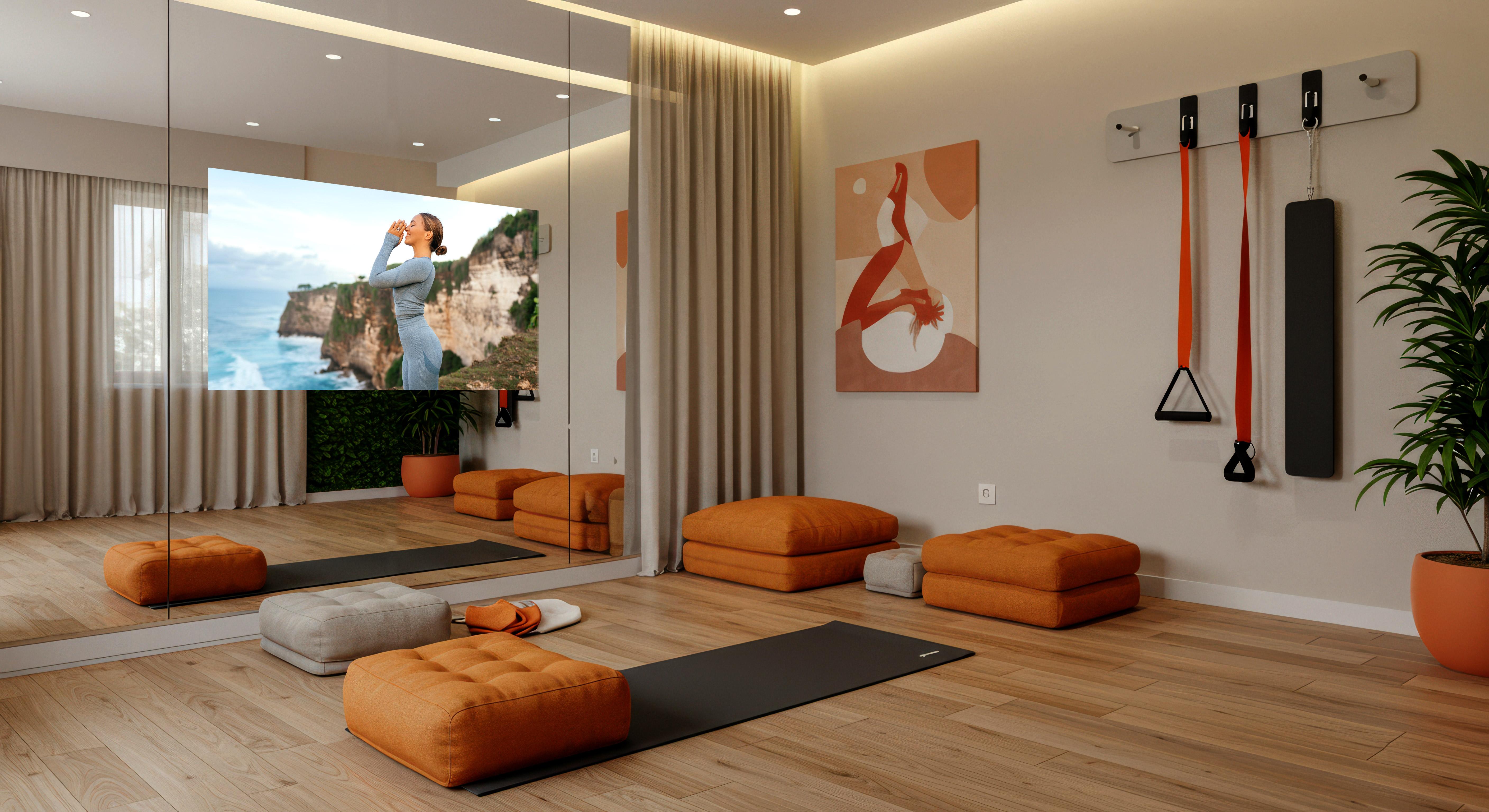 Séura Séura TV Mirror Walls bring elegant design and integrated technology to fitness rooms, bars, and more.